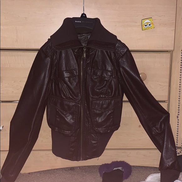 Dana Buchman Brown Faux Leather Jacket - Picture 3 of 4